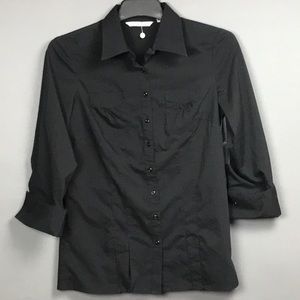 NWOT Larry Levine Women’s Black Button Up